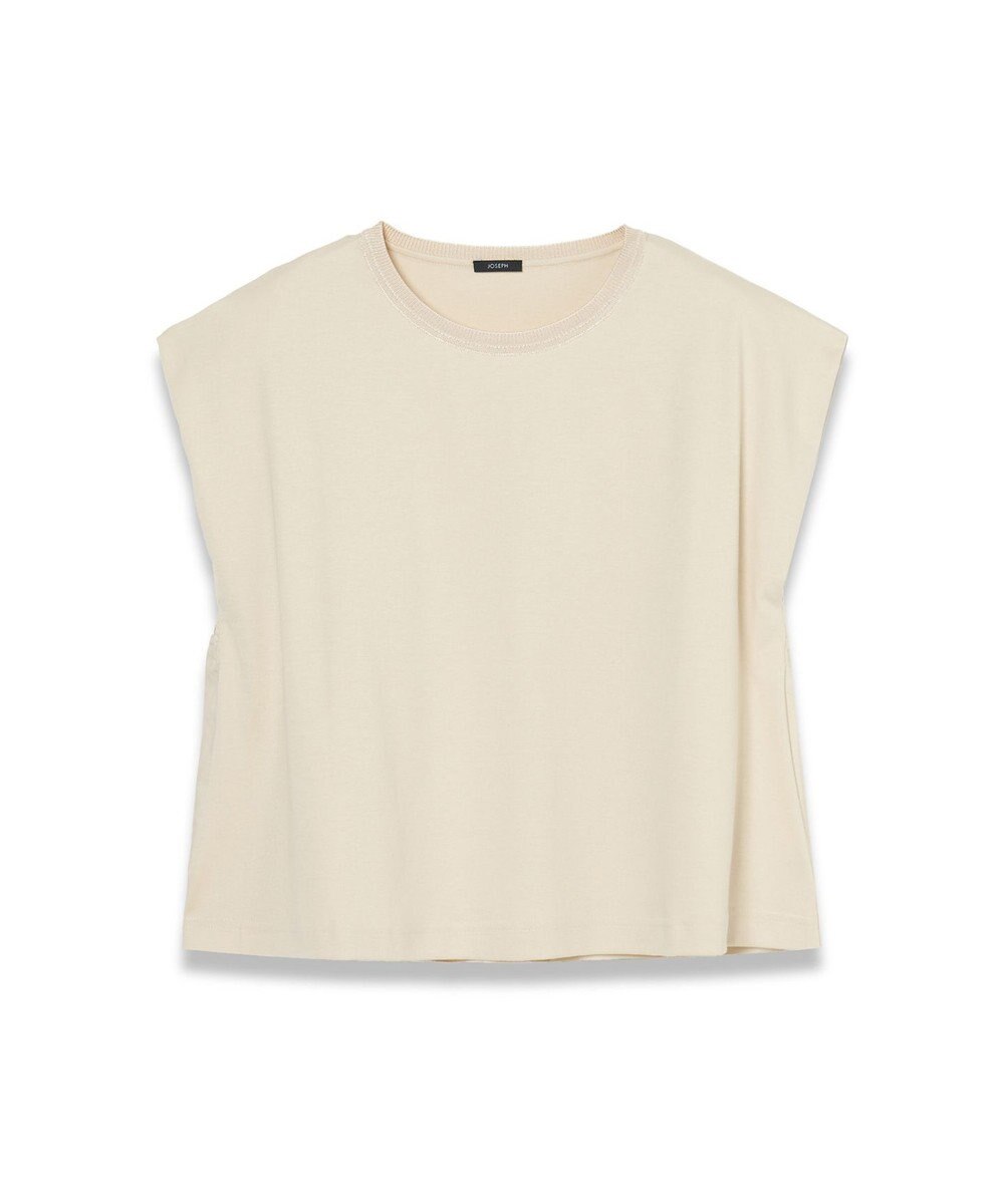 JOSEPH 【洗える】ポプリンジャージー　キャップスリーブティーシャツ 