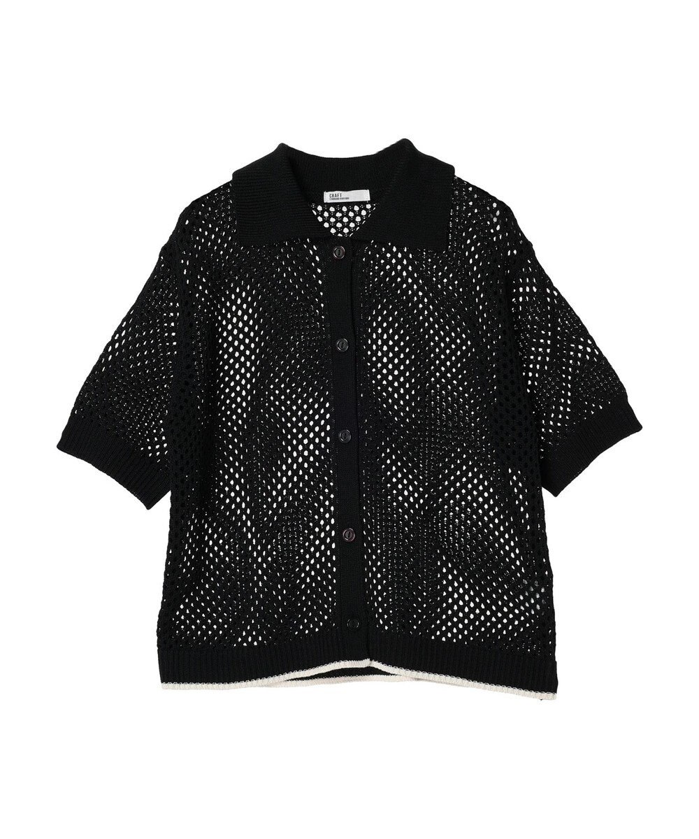CRAFT STANDARD BOUTIQUE 配色メッシュニットカーディガン 