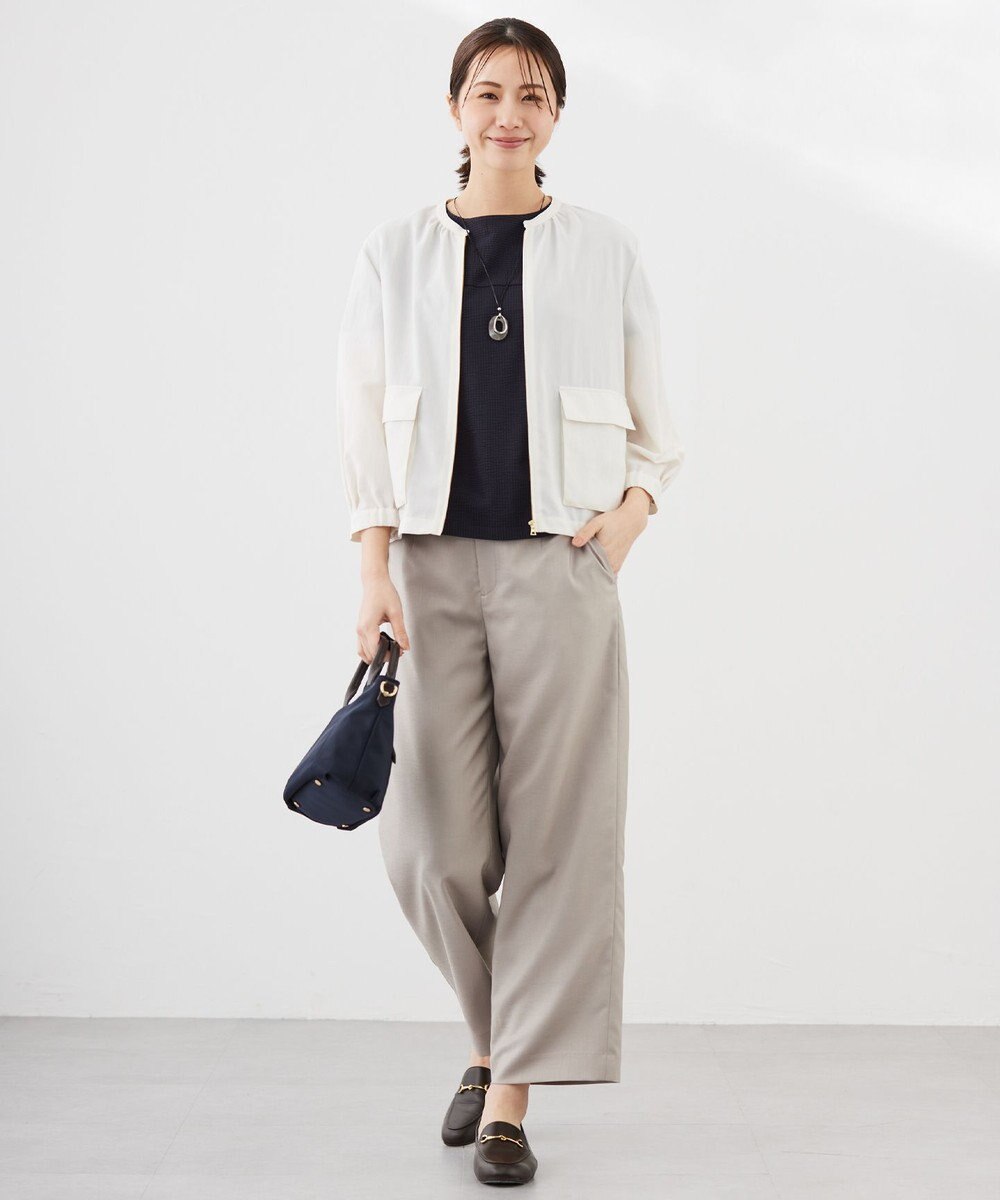 J.PRESS LADIES 【セットアップ対応・洗える・UVケア・速乾】 OXIJEWELストレッチ セミワイド パンツ 