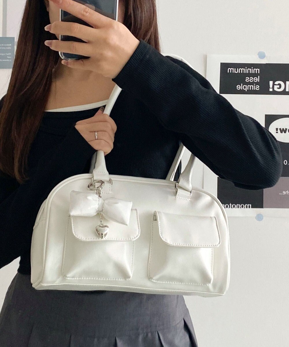 WEGO チャーム付きボストンバッグ 