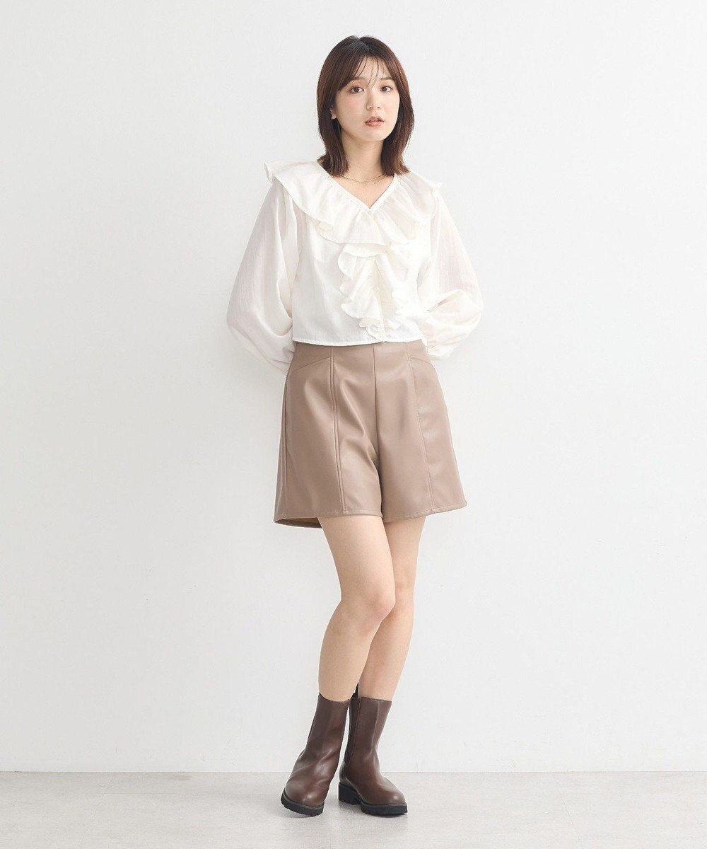 earth music&ecology ラッフルフリルシャツ 