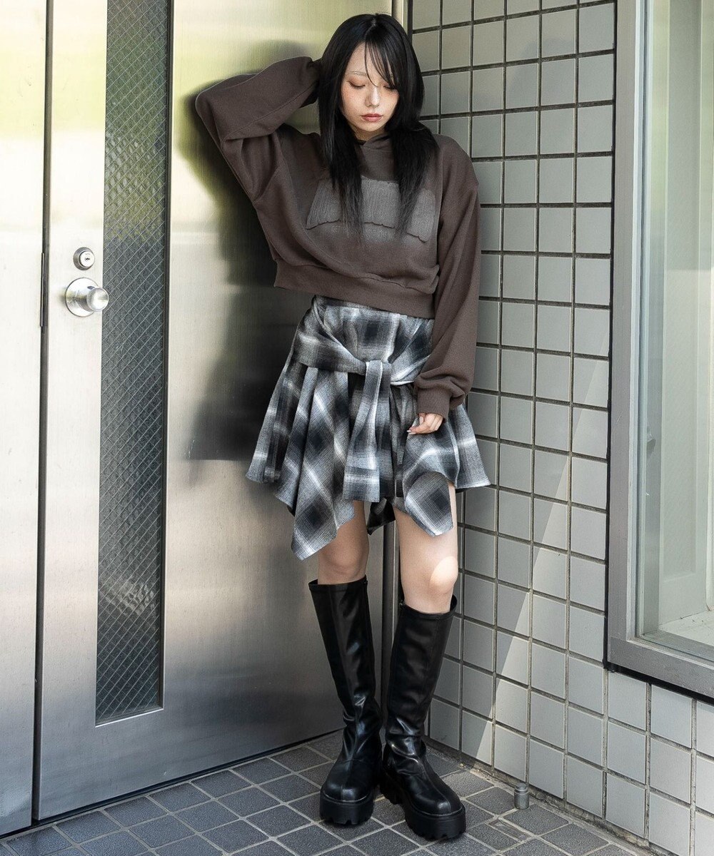 WEGO グラフィックショートパーカー 