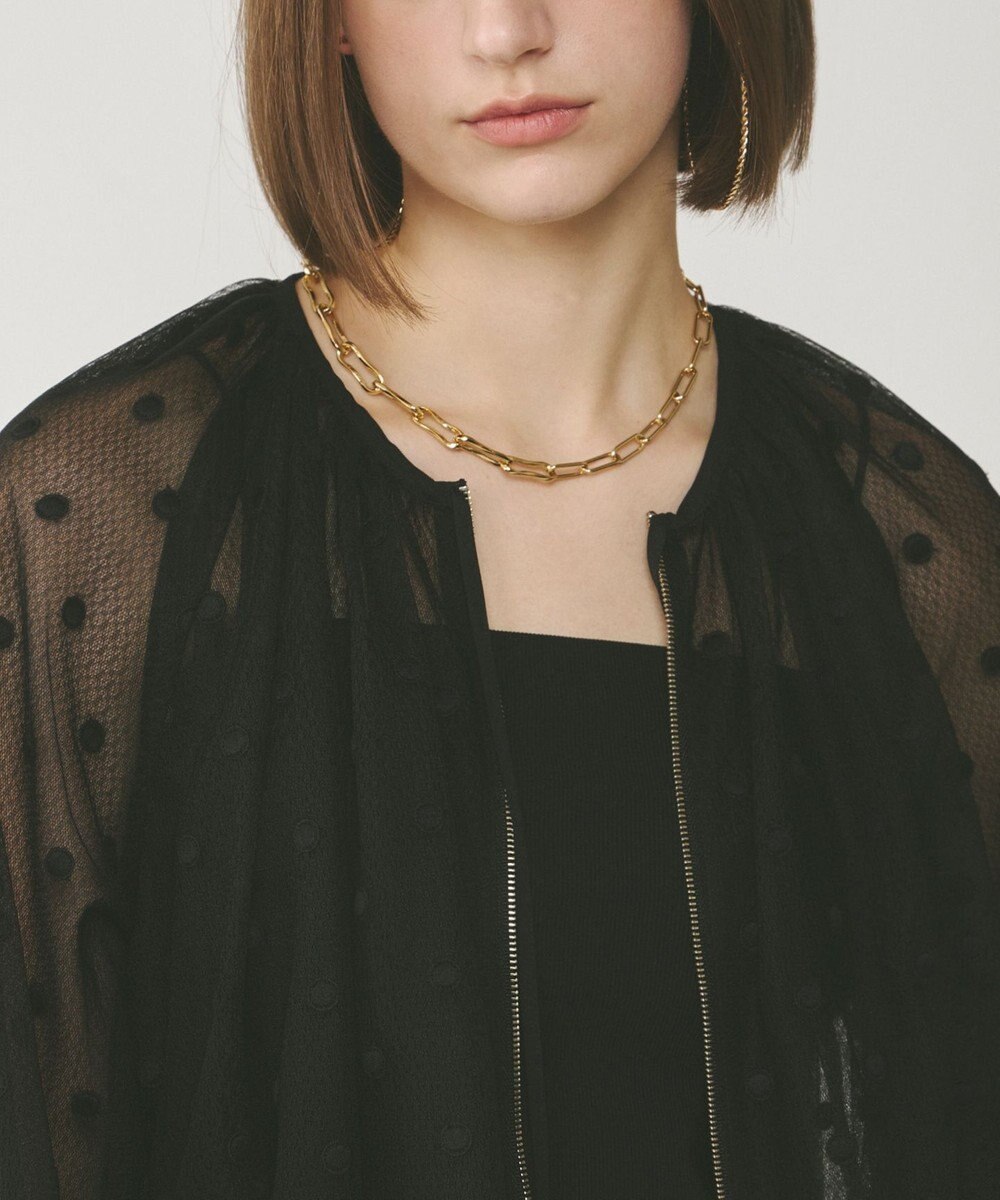 GRACE CONTINENTAL チュールノーカラーブルゾン 