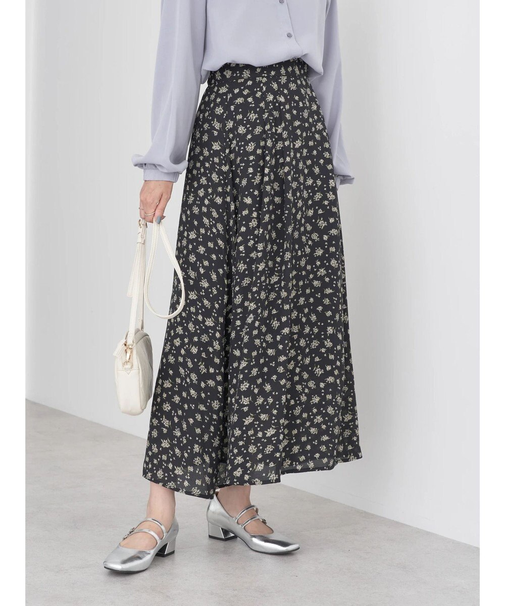 earth music&ecology キンモクセイ柄フレアスカート 