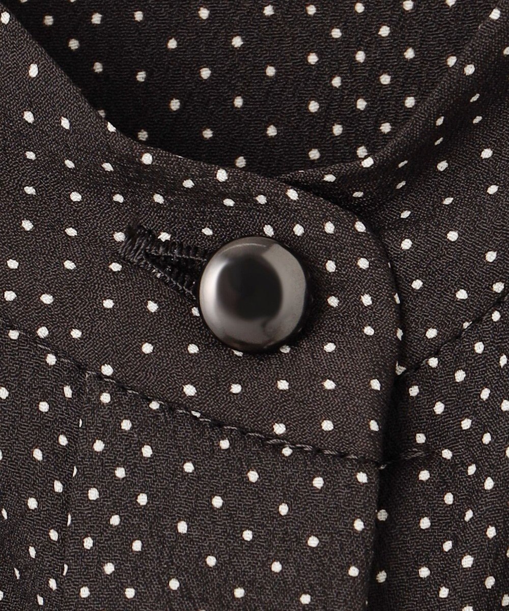 J.PRESS LADIES S 【洗える】ドットデシンプリント ボウタイ バンドカラー ブラウス 