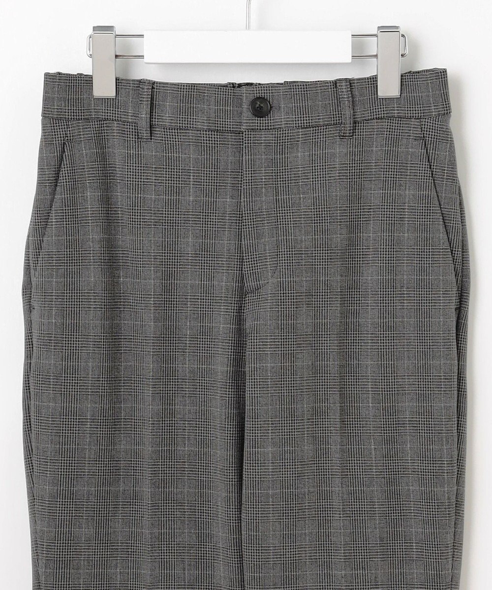 自由区 【撥水加工・洗える】TRギャバ裏起毛チェック柄テーパード パンツ 