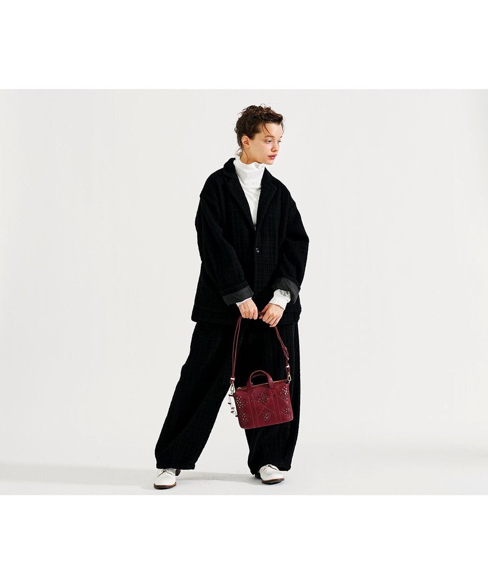 genten アーガイルカットワーク 2wayバッグ 