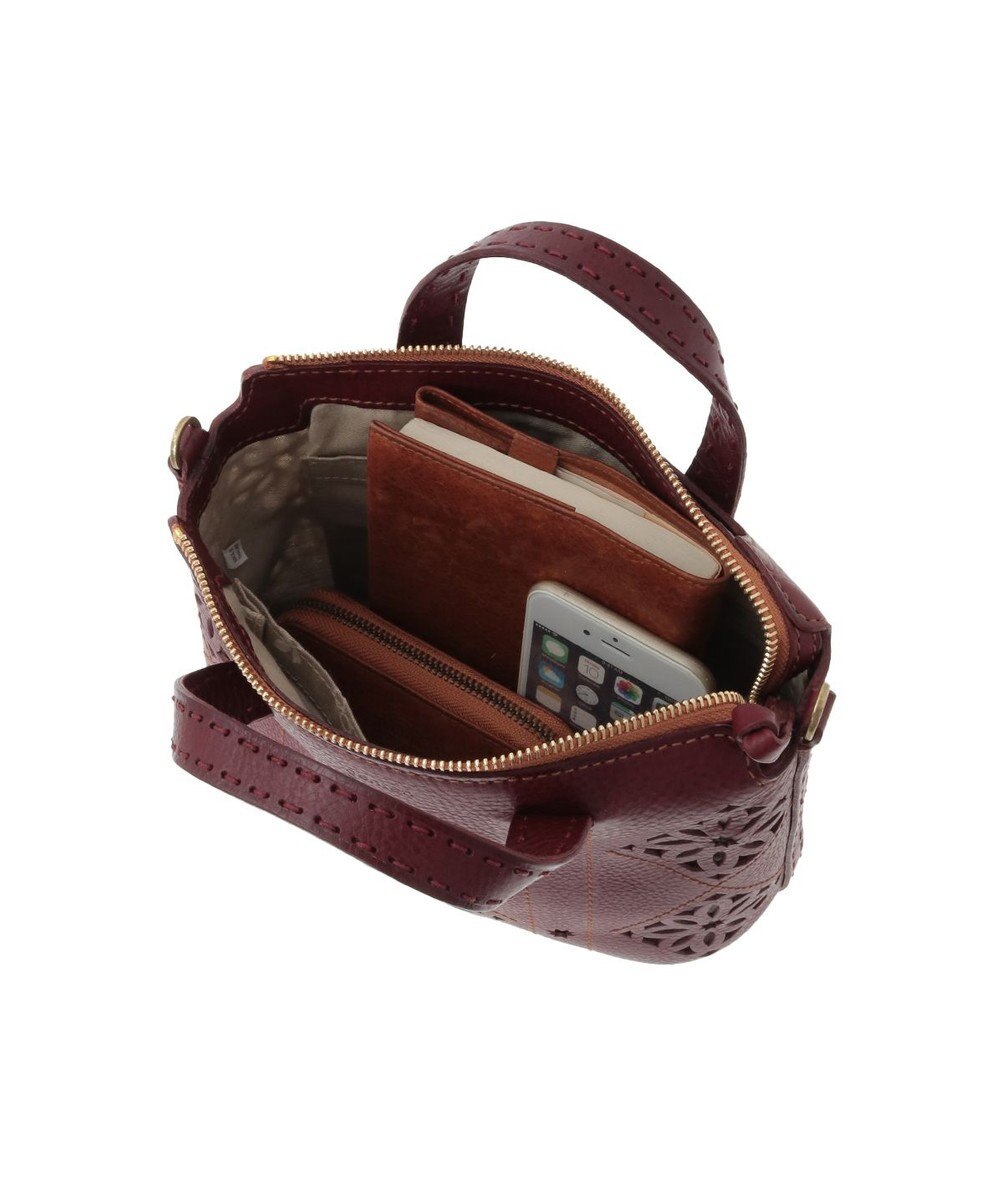 genten アーガイルカットワーク 2wayバッグ 