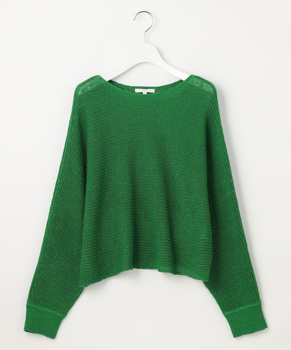 自由区 S 【洗える】リネンミドルゲージドルマンスリーブ ニット 