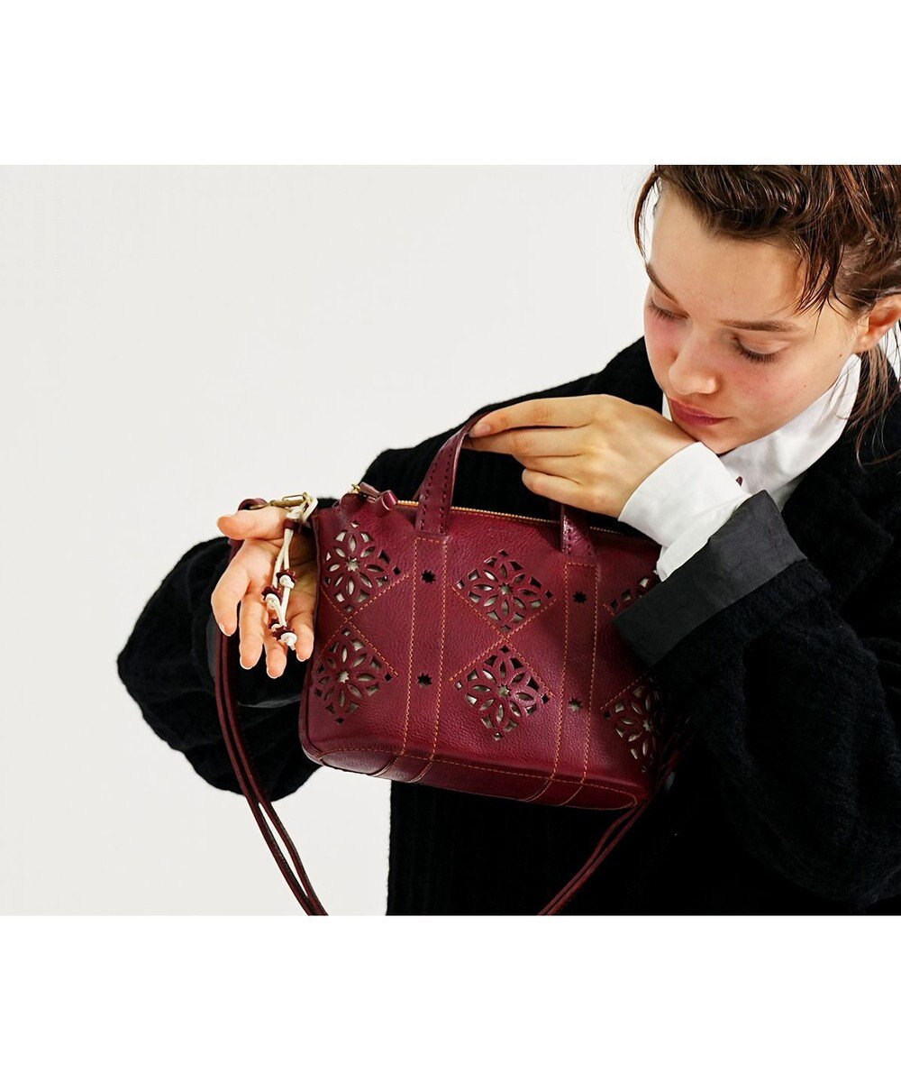 genten アーガイルカットワーク 2wayバッグ 