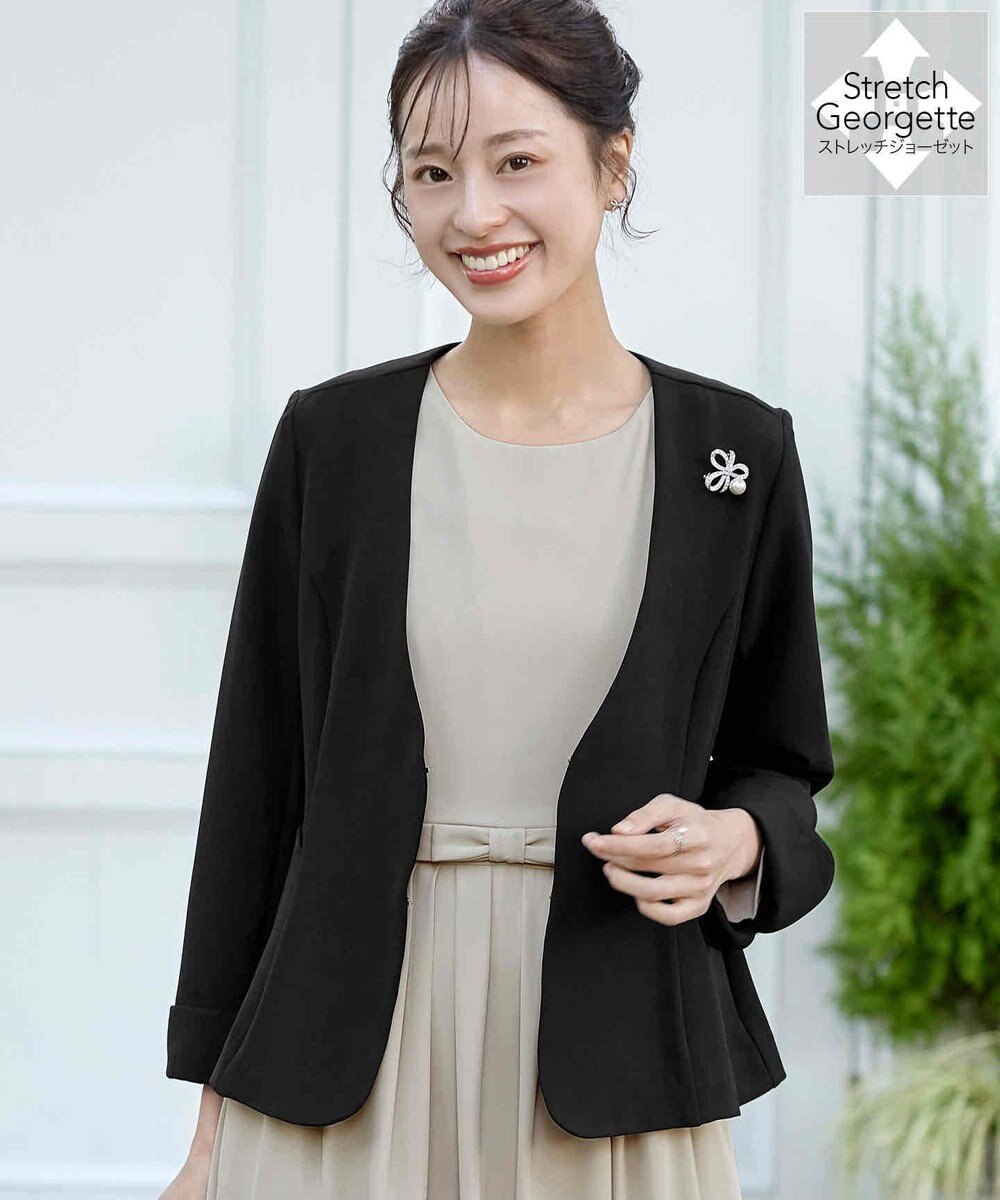 Tiaclasse L 【ストレッチジョーゼット】フレアジャケット 