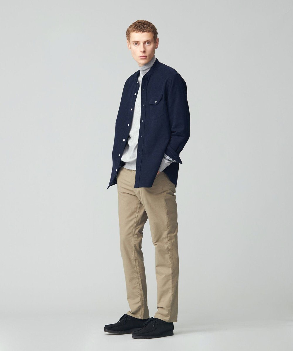 J.PRESS MEN Ｗフェイス キャラメルコールバンドカラー シャツ 