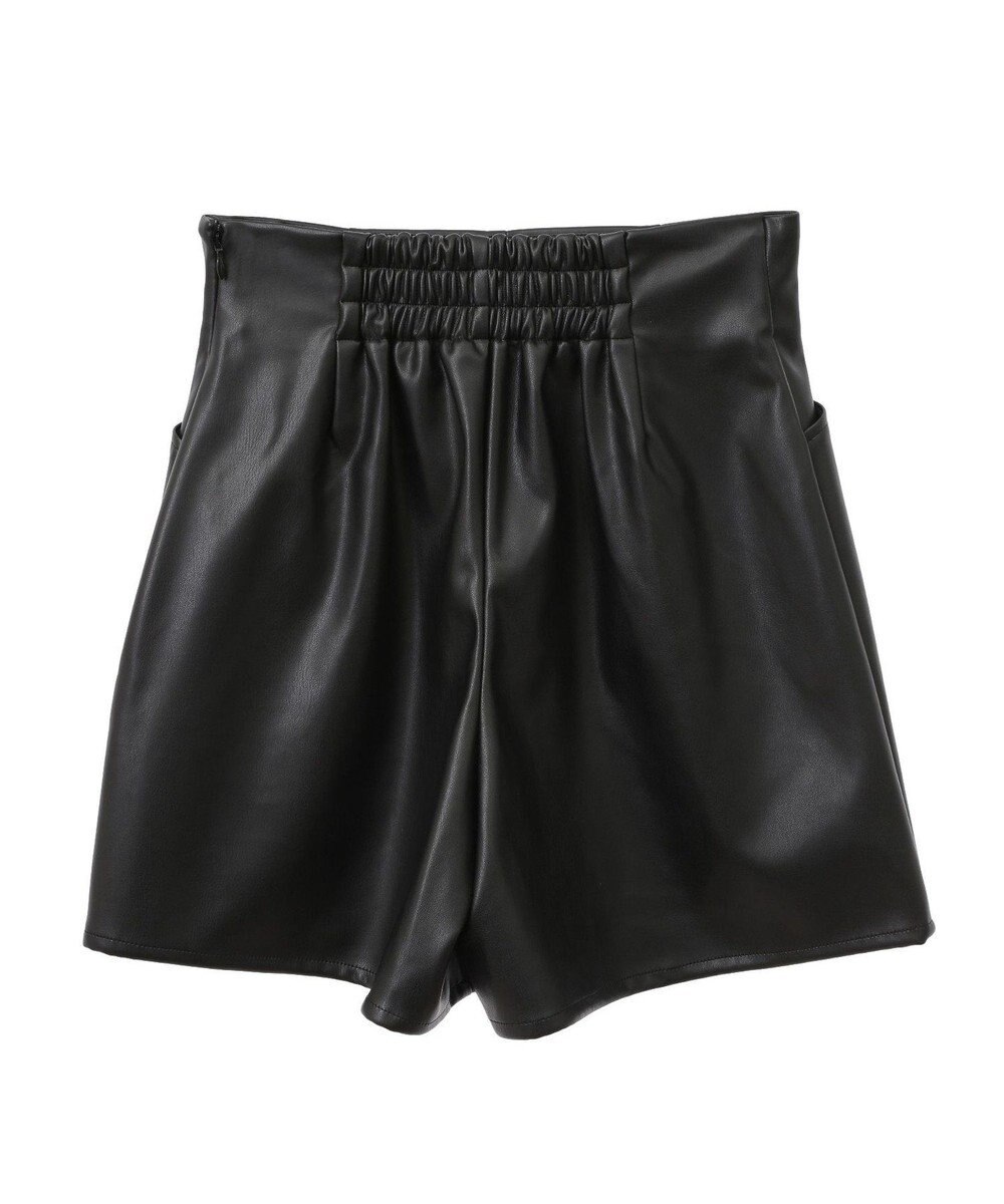 earth music&ecology シンセティックレザーショートパンツ 