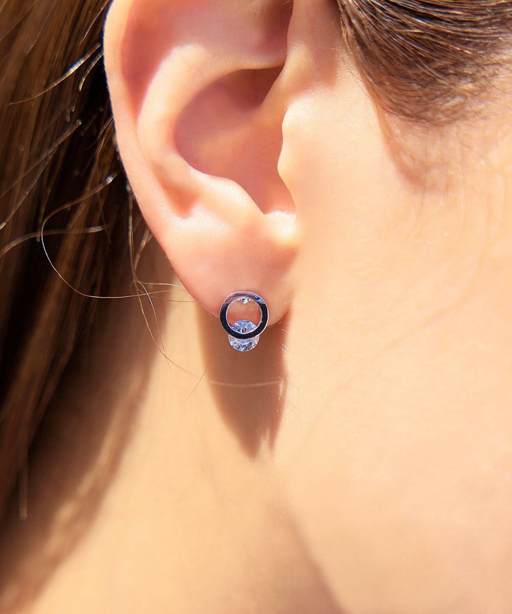 Tiaclasse 【金属アレルギー対応】サークル＋ストーンタイニーピアス 