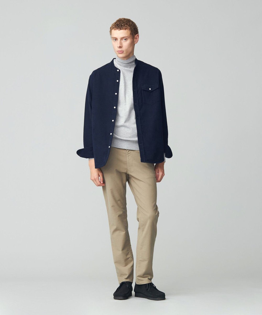 J.PRESS MEN Ｗフェイス キャラメルコールバンドカラー シャツ 