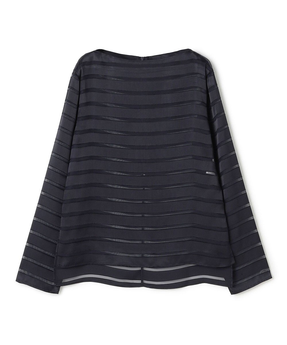 BEIGE， HAUYNITE / ボーダーシアー ボートネックブラウス 