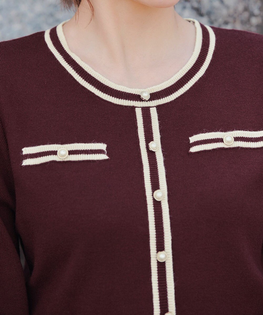 Tiaclasse 【洗える】セットアップ見え配色ニットワンピース 