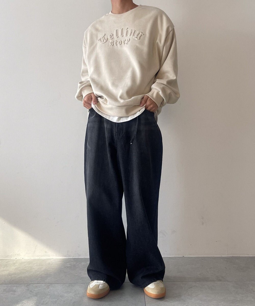 WEGO フェイクスウェードロゴプルオーバー 