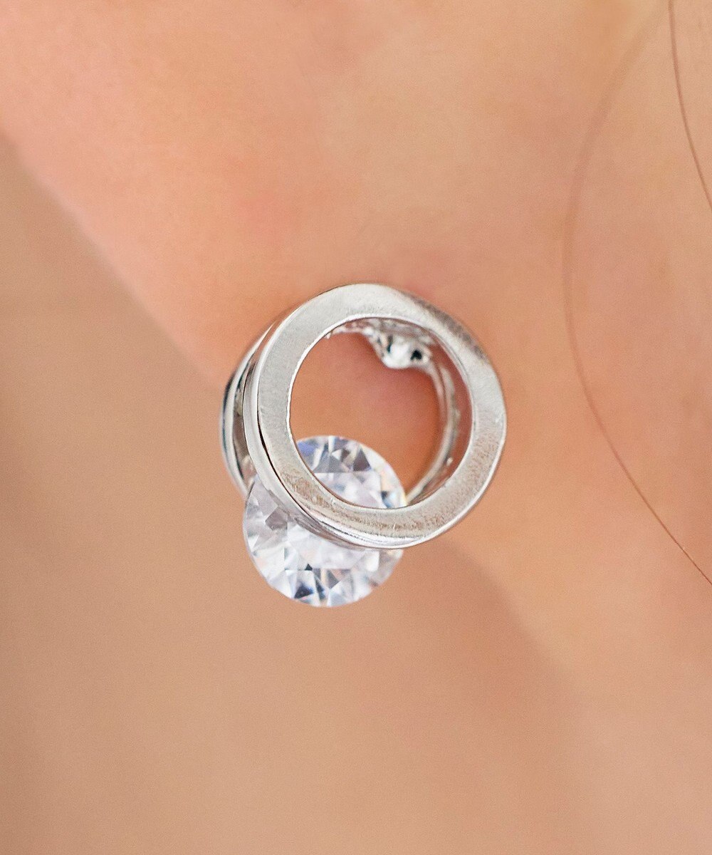 Tiaclasse 【金属アレルギー対応】サークル＋ストーンタイニーピアス 