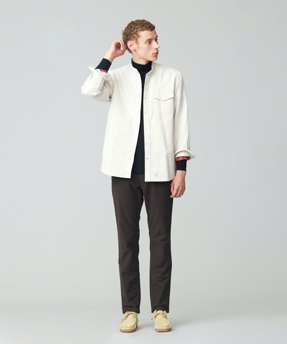 J.PRESS MEN Ｗフェイス キャラメルコールバンドカラー シャツ 