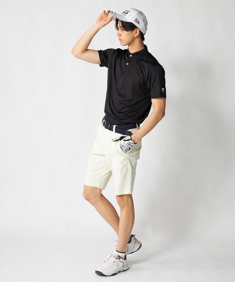 FILA GOLF／marie claire 【FILA GOLF】メッシュ加工ビックロゴ半袖ポロシャツ 