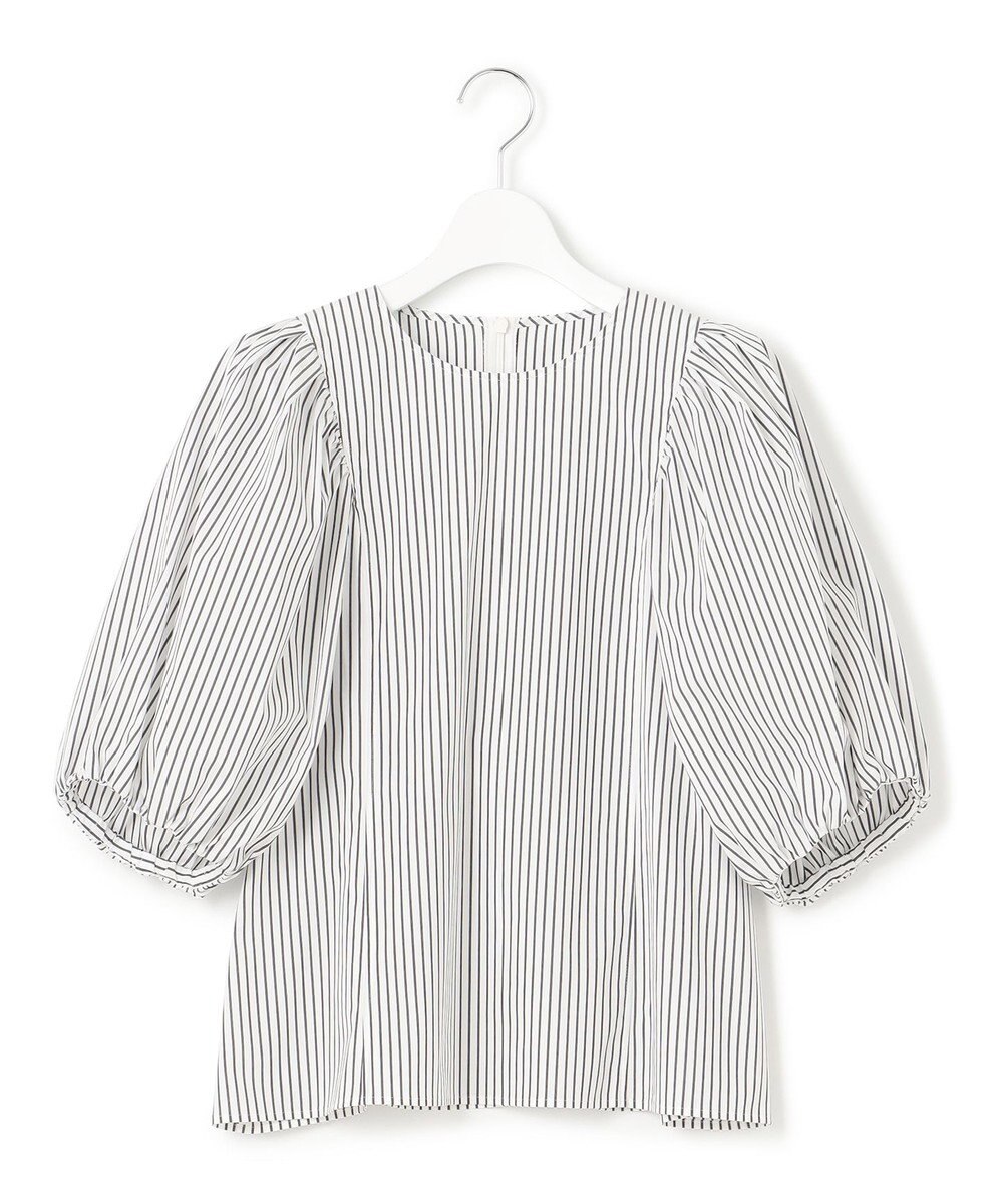 23区 L 【一部店舗限定/洗える】ハイカウントウェザーストレッチ パフスリーブ ブラウス 