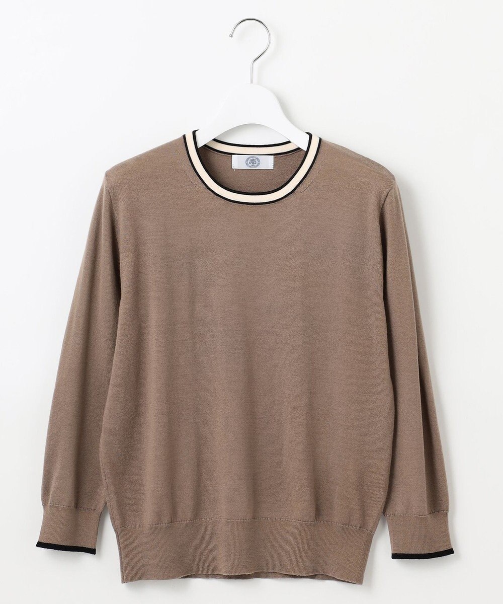 J.PRESS LADIES L 【洗える】トリムツイン ニット 