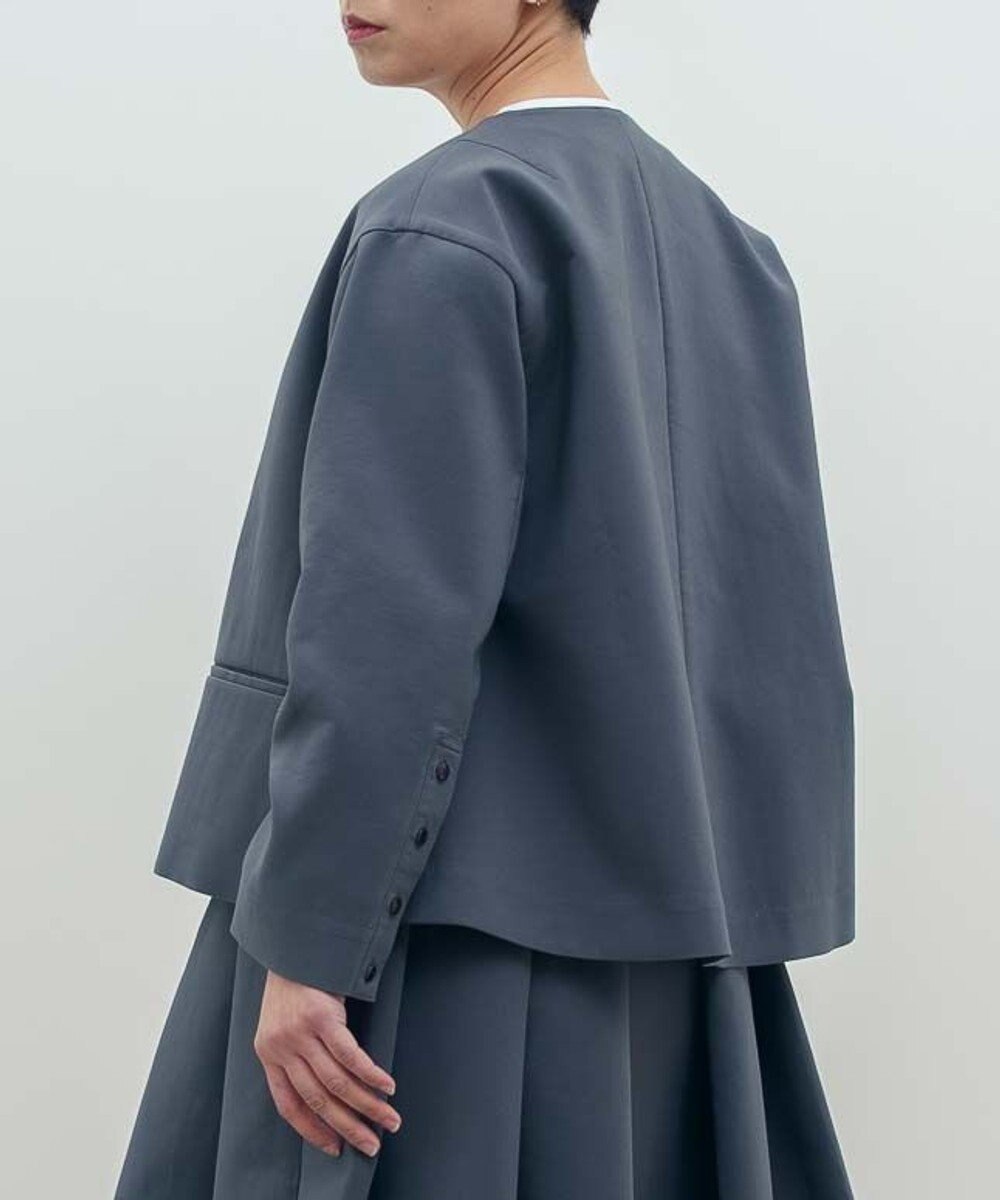 muuc トリプルクロス ノーカラージャケット｜軽くてふっくらした三重織り生地・セットアップ可能 