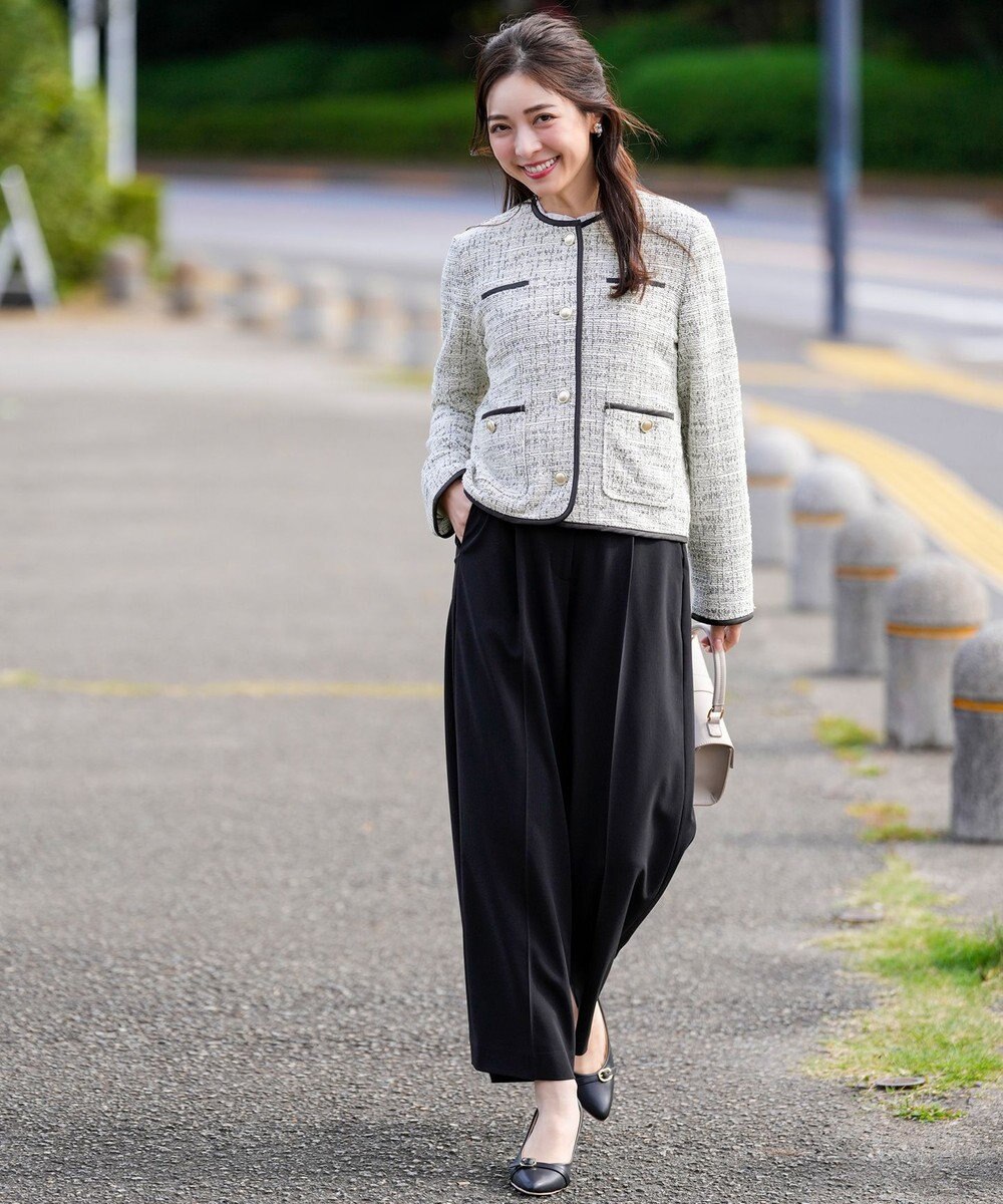 ANY SIS S 【セットアップ対応】セレモニーダブルクロス ワイドパンツ 