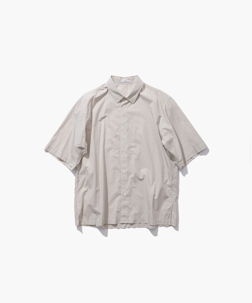ATON SHRINK COTTON LAWN | オーバーサイズハーフスリーブシャツ - UNISEX 