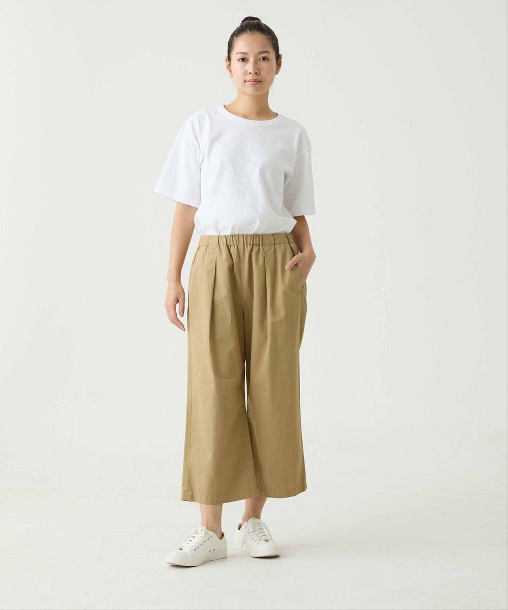 caqu color linen wide cropped コットンリネンクロップド丈ワイドパンツ 
