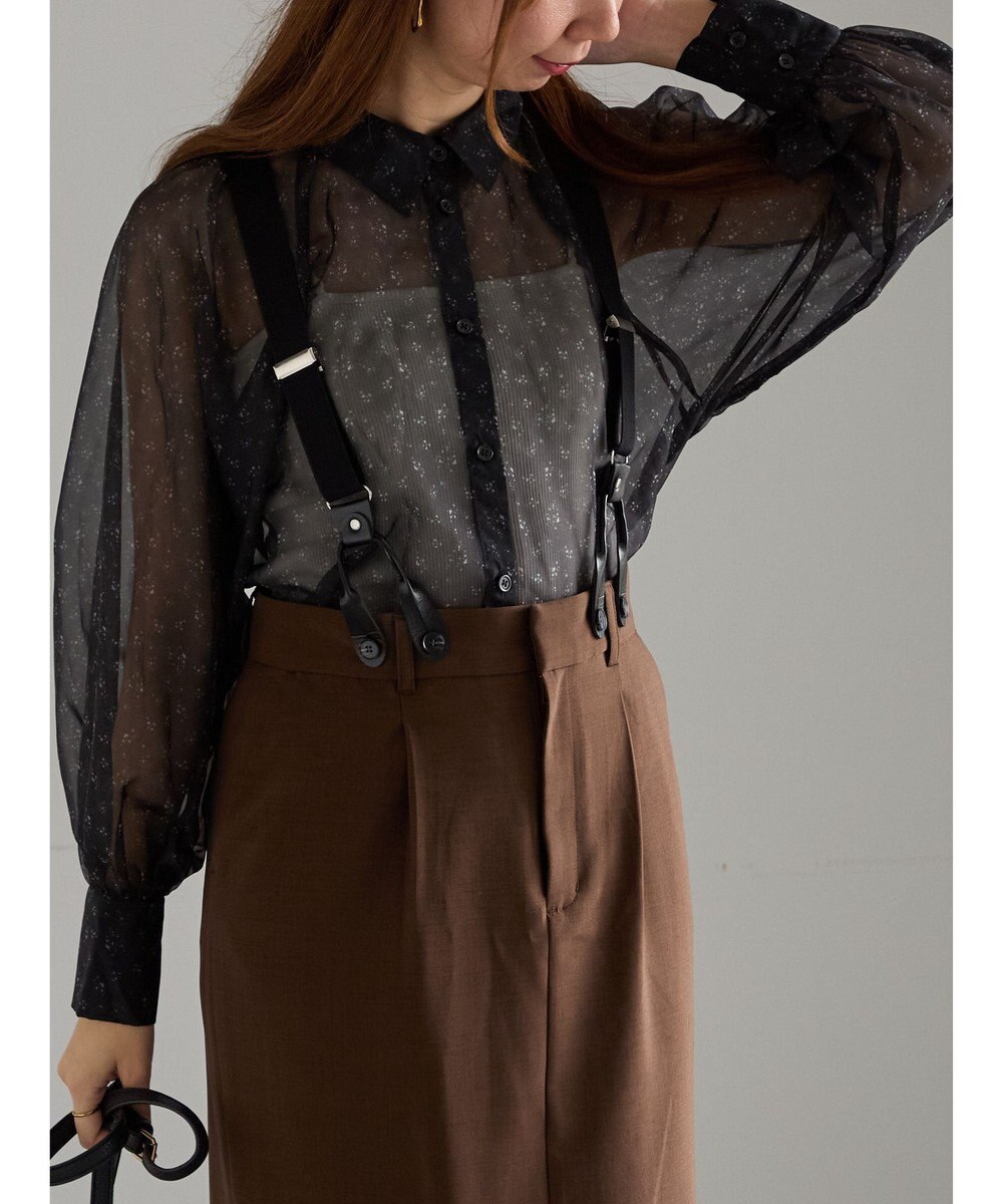 Te chichi シアーフラワーボリュームスリーブブラウス 