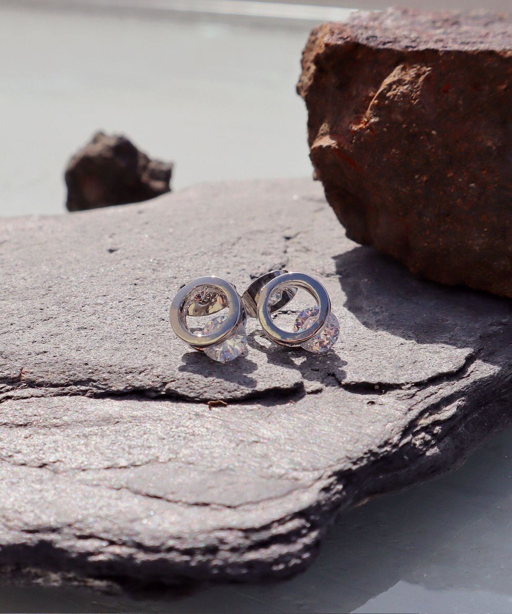 Tiaclasse 【金属アレルギー対応】サークル＋ストーンタイニーピアス 