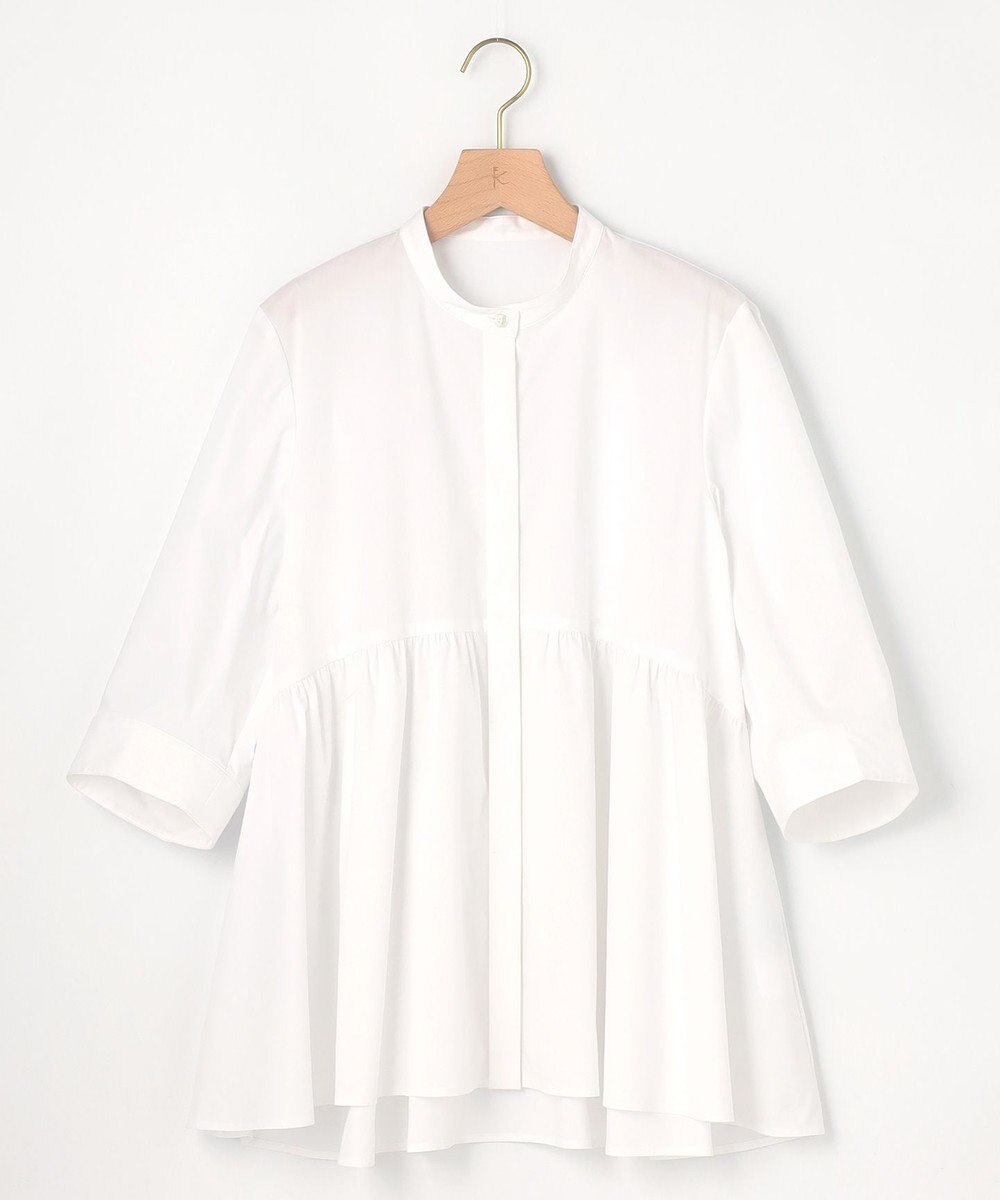 組曲 L 【WEB限定】コンパクトシャーティング ペプラムブラウス 