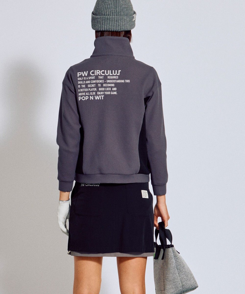 PW CIRCULUS 今が旬トップス！【ドライな肌触り / UV遮蔽率98.9% UVカット / ストレッチ】【WOMEN】ワッフルハーフジップ  ゴルフウェア レディース 