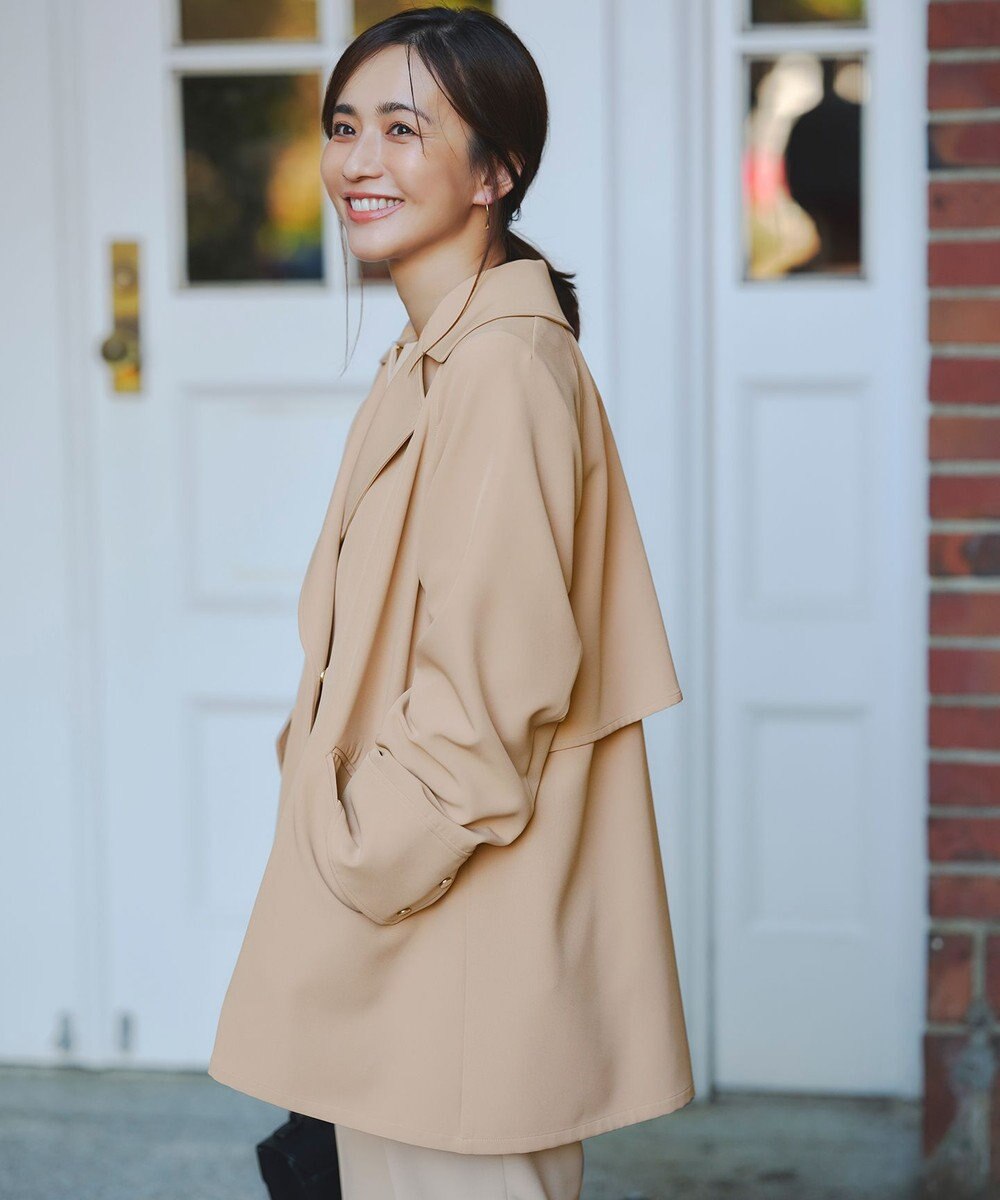 ANY SIS 【2WAY】エレカジストレッチミドルトレンチ コート 