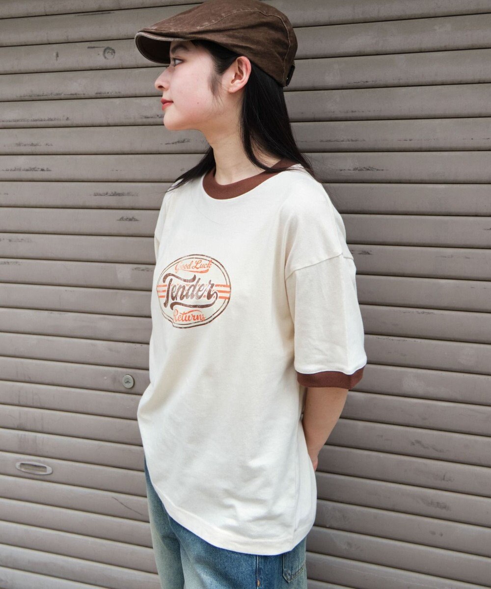 WEGO 【ユニセックス着用ITEM/MLサイズ展開】コンパクトフィットグラフィックリンガーT（SS） 