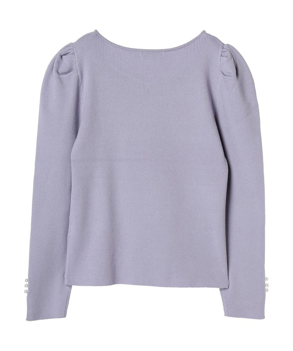 earth music&ecology ハートネック袖パールニットプルオーバー 