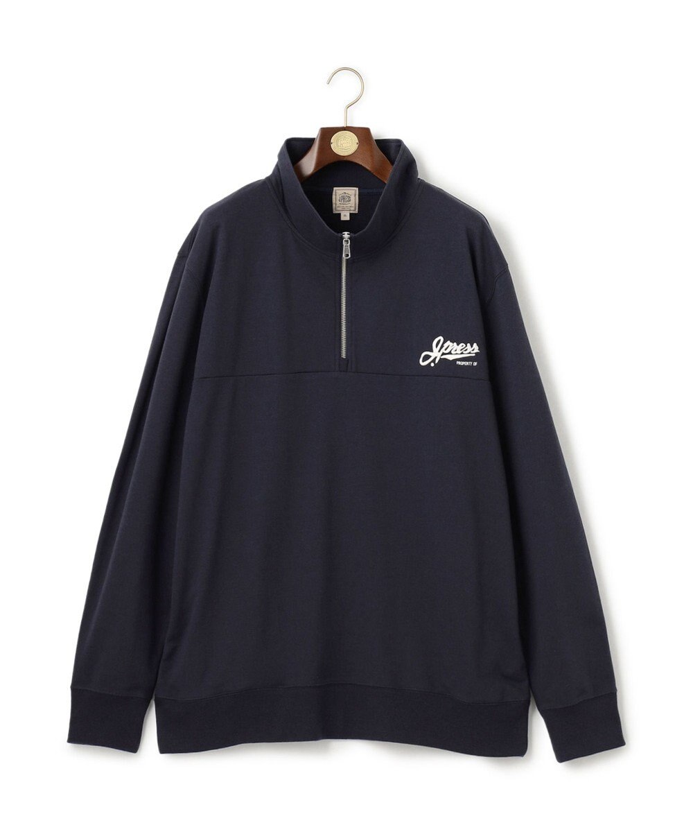 J.PRESS MEN 【KING SIZE】インレージャージー ロゴハーフジップスウェット 