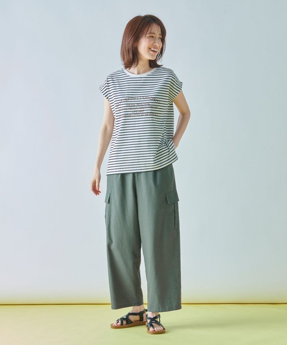 ANY 【ウエストゴム】清涼リネンカーゴパンツ 