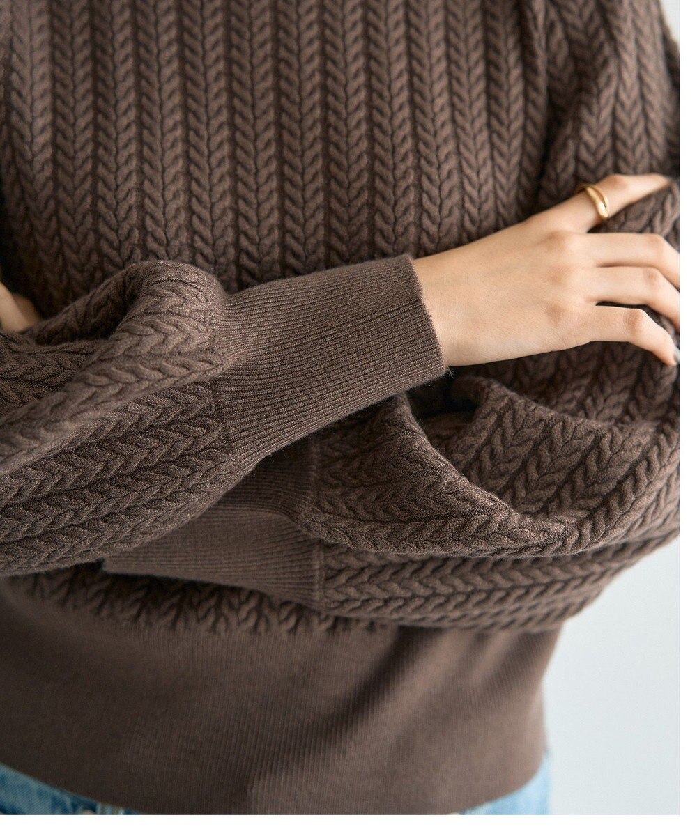 YECCA VECCA 金釦ミニケーブルニット 