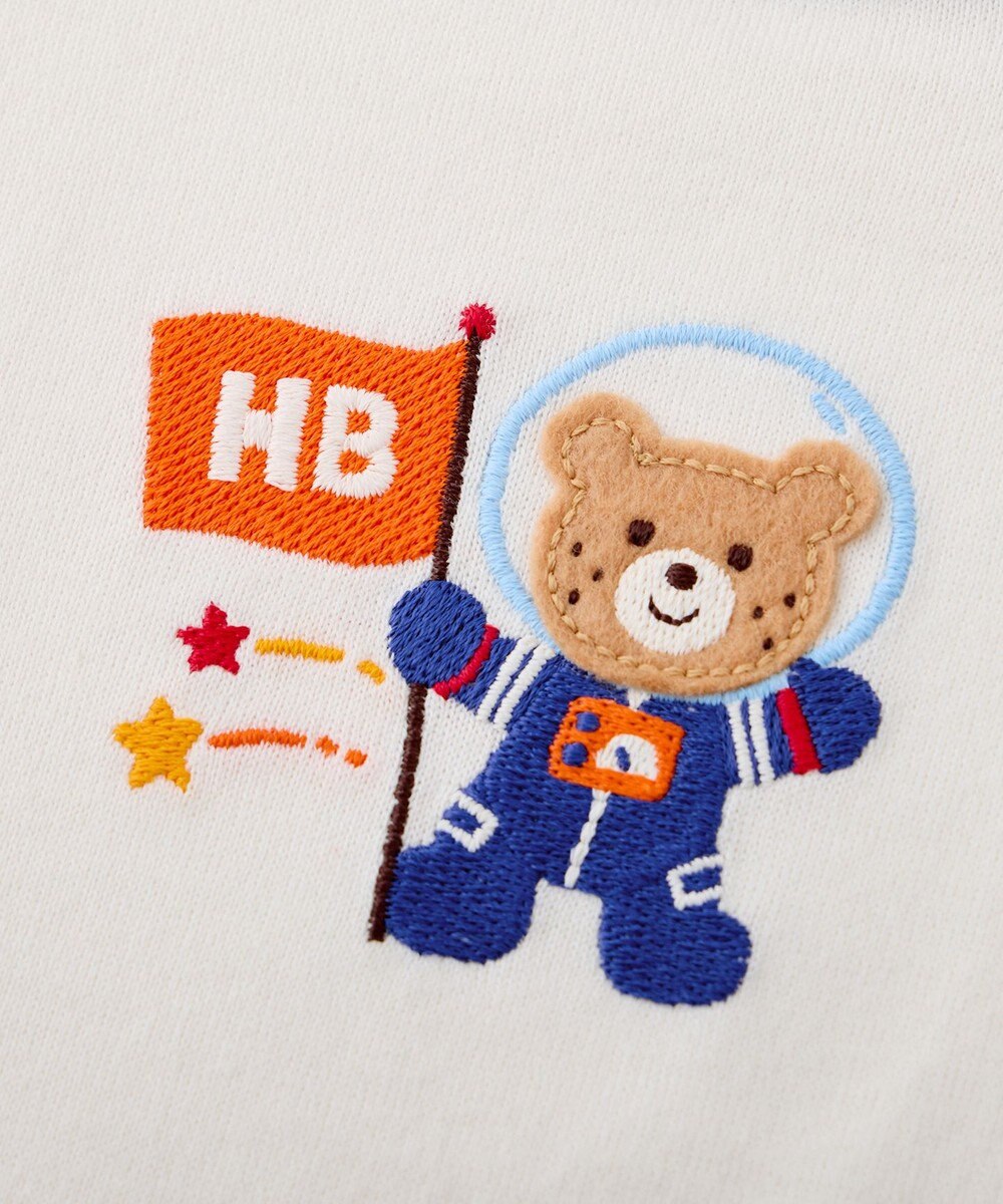 MIKI HOUSE HOT BISCUITS ビーンズ×宇宙 刺繍 ラグラン長袖Tシャツ 