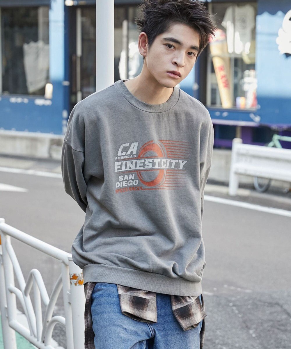 WEGO 【ユニセックス着用ITEM】ピグメントグラフィックプルオーバー 