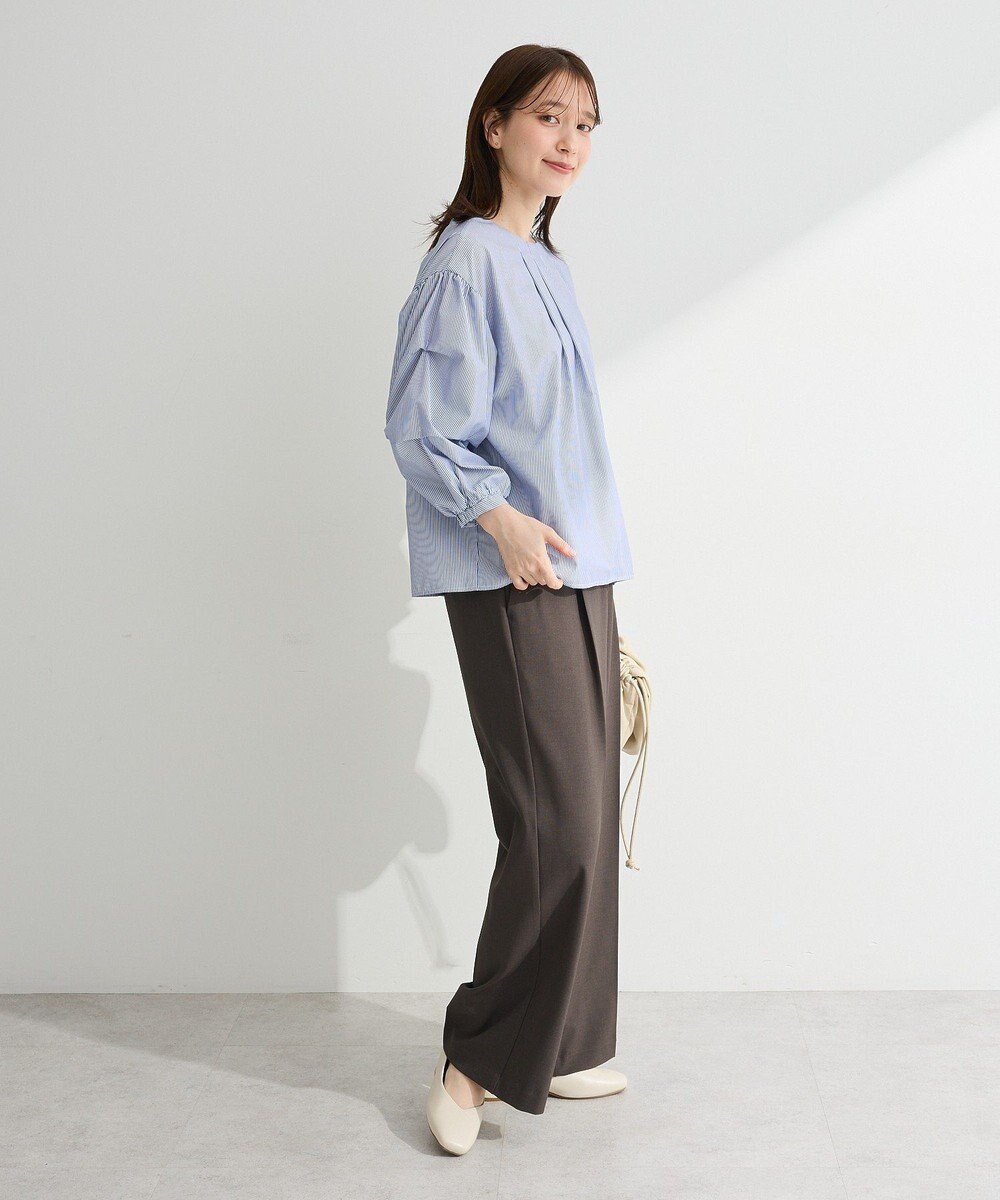 Green Parks イージーケア袖タックブラウス 