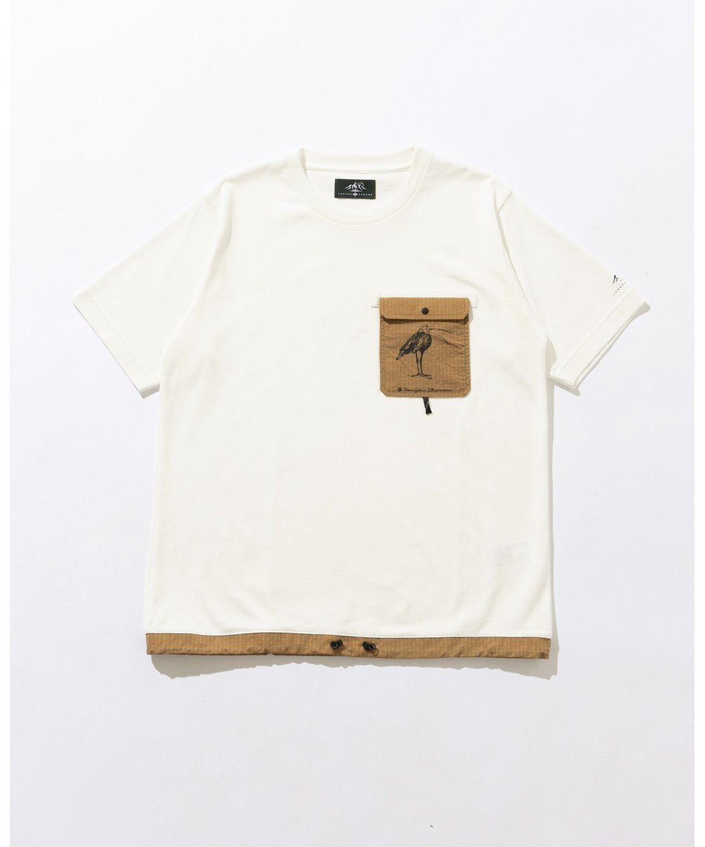 JOSEPH ABBOUD MOUNTAIN 【CREA掲載・テーム ヤルヴィモチーフ・サスティナブル】ビオグレース天竺ｘリップストップTシャツ 