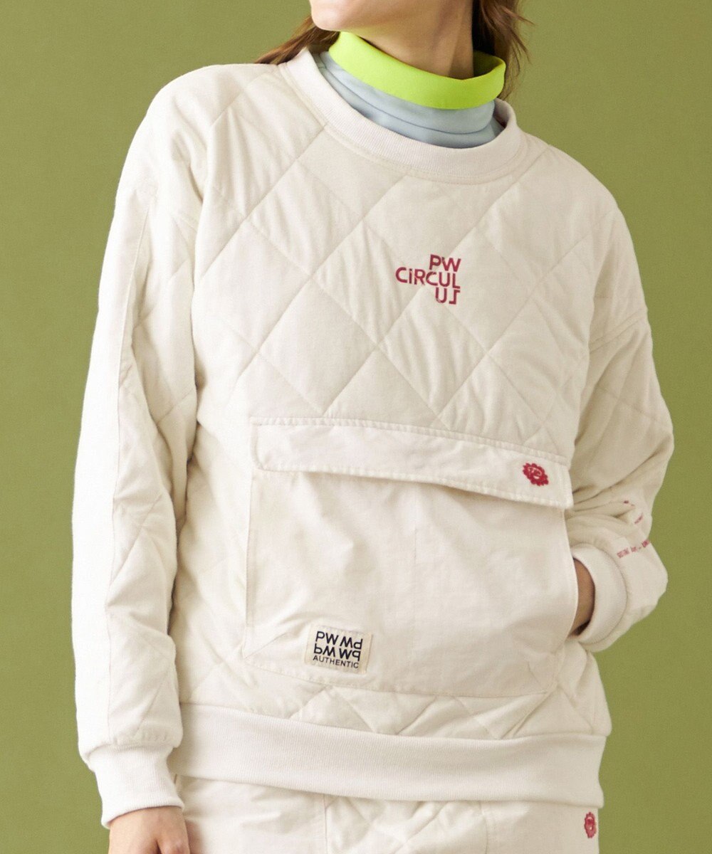 PW CIRCULUS 【裏地付き/防寒】【WOMEN】キルティングスエットプルオーバー 