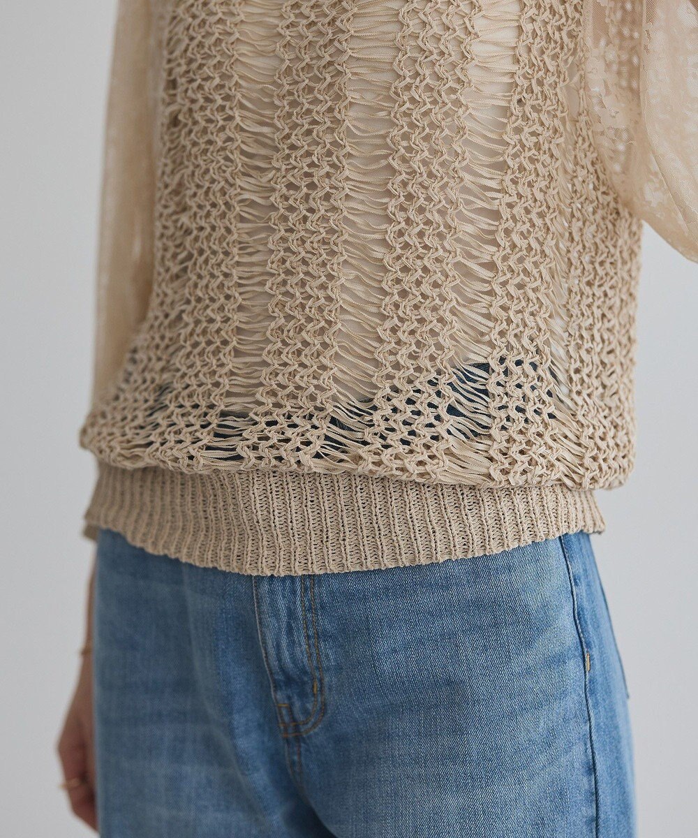 YECCA VECCA 【archive】テープヤーン袖レースプルオーバー 