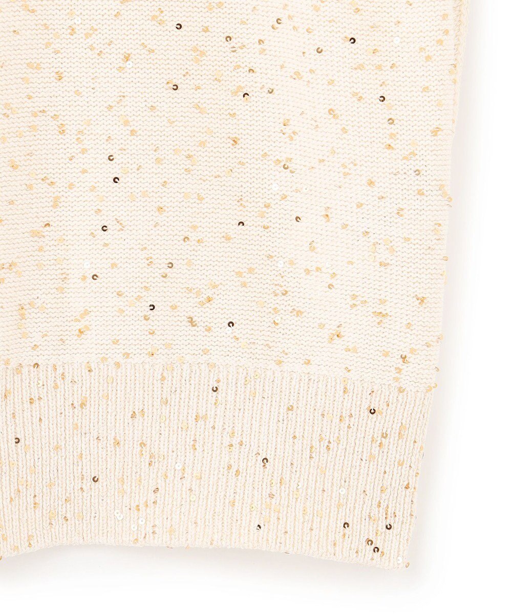 BEIGE， 【洗える】FENNEL / コットンスパンコール半袖ニット 