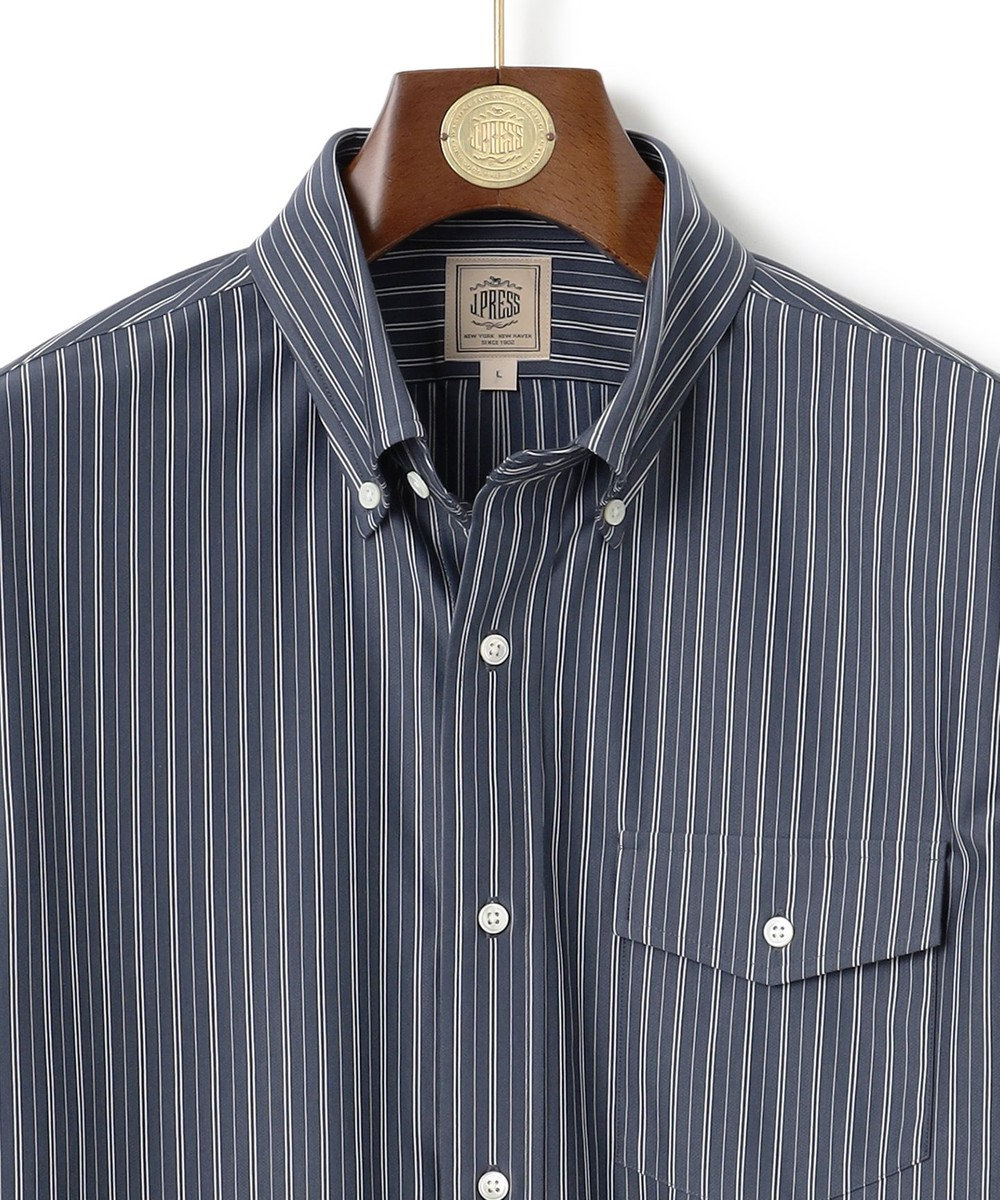 J.PRESS MEN KANEMASA マルチストライプジャージ シャツ 
