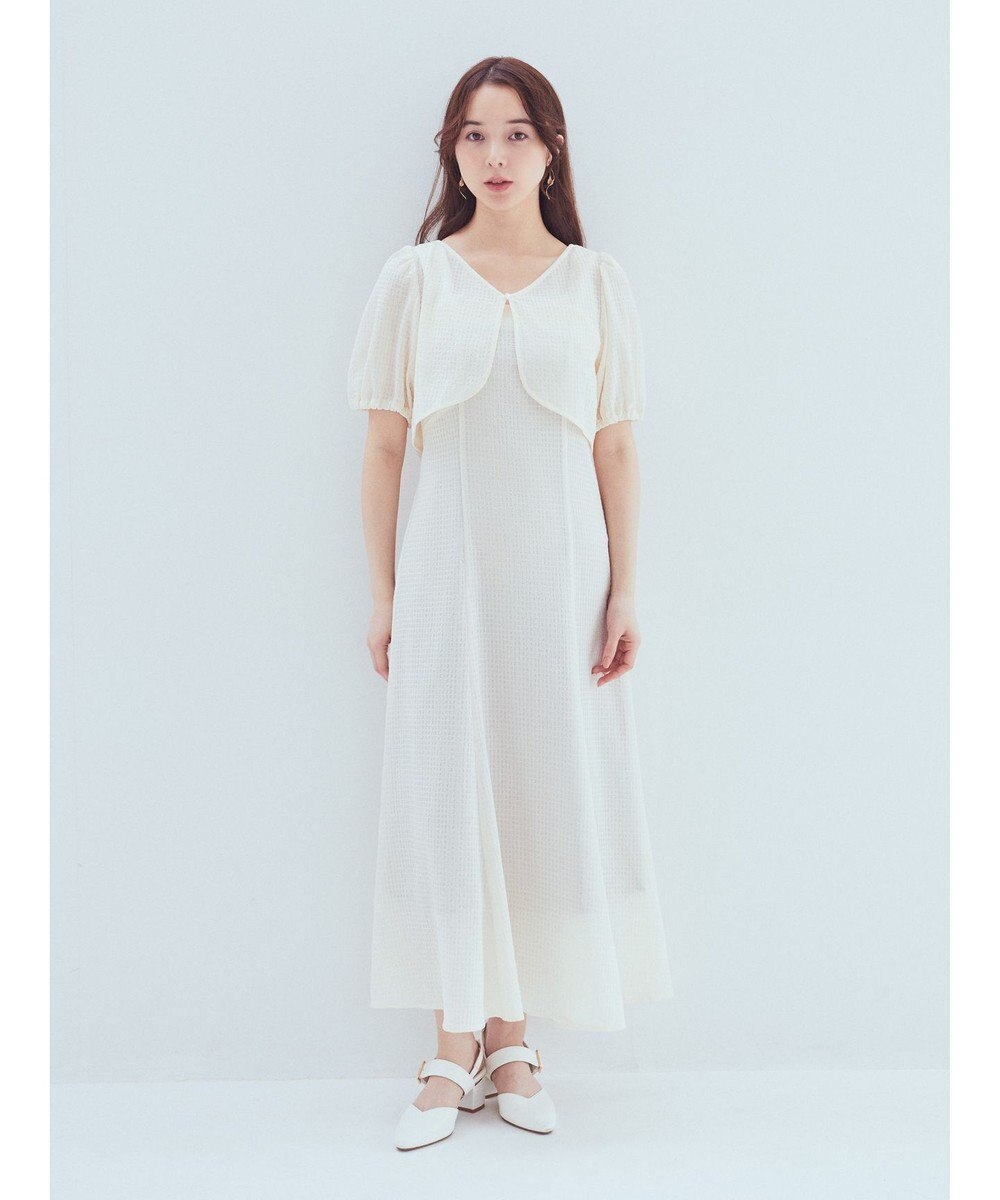 earth music&ecology ＳＥＴ２点パフスリーブブラウス＋キャミワンピース 